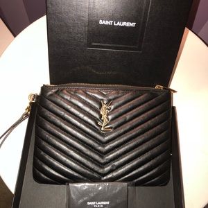 YSL  Monogramme quilted leather pouch